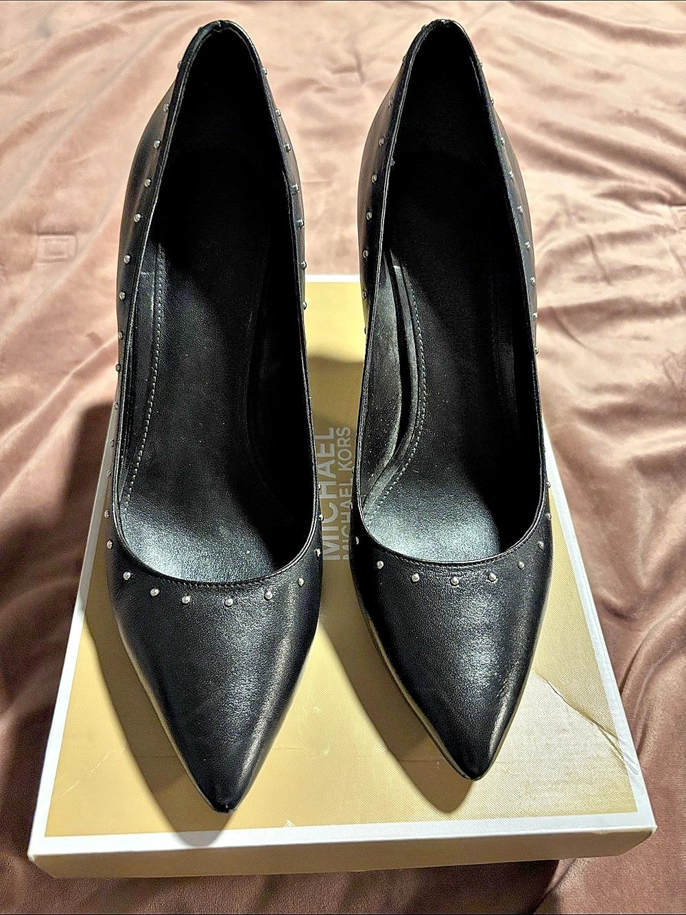 Michael Kors Elyse Studded Pump Black Heels
